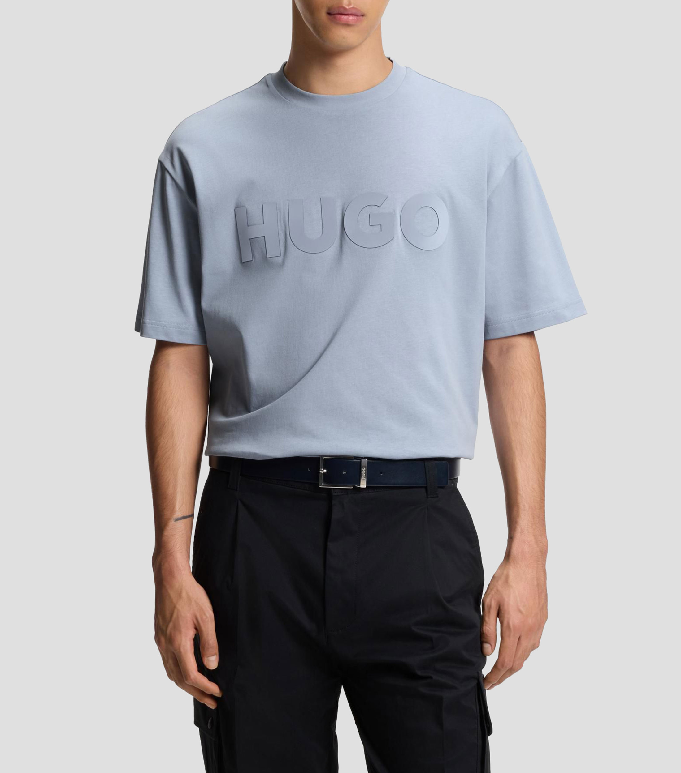 Playera de punto de algodón con logo reflectante Hombre
